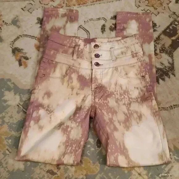 Refuge 2 High Waist Super Skinny Jeans Stretch Jeggings Pink - Picture 2 of 6